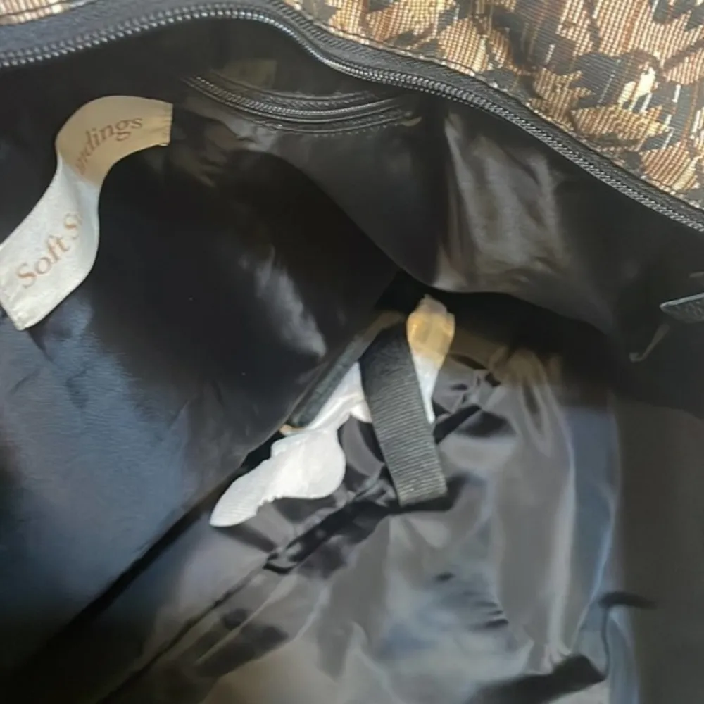 Soft Surroundings womens carry all tote glydan gold black straps bag NWT OS - Image 8