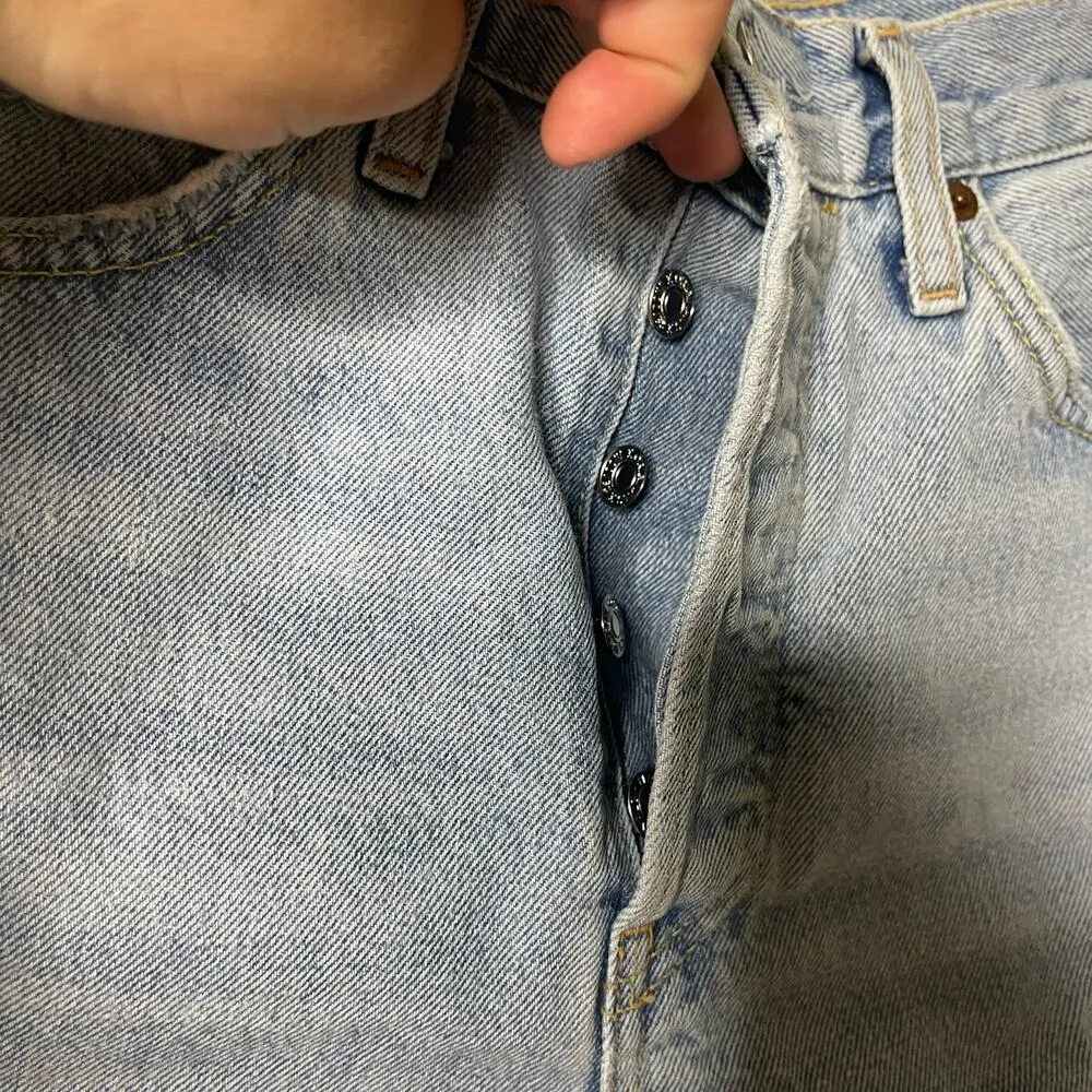 RE/DONE '50s Cutoff High Waist Denim Shorts Blue Womens 26 - Image 3