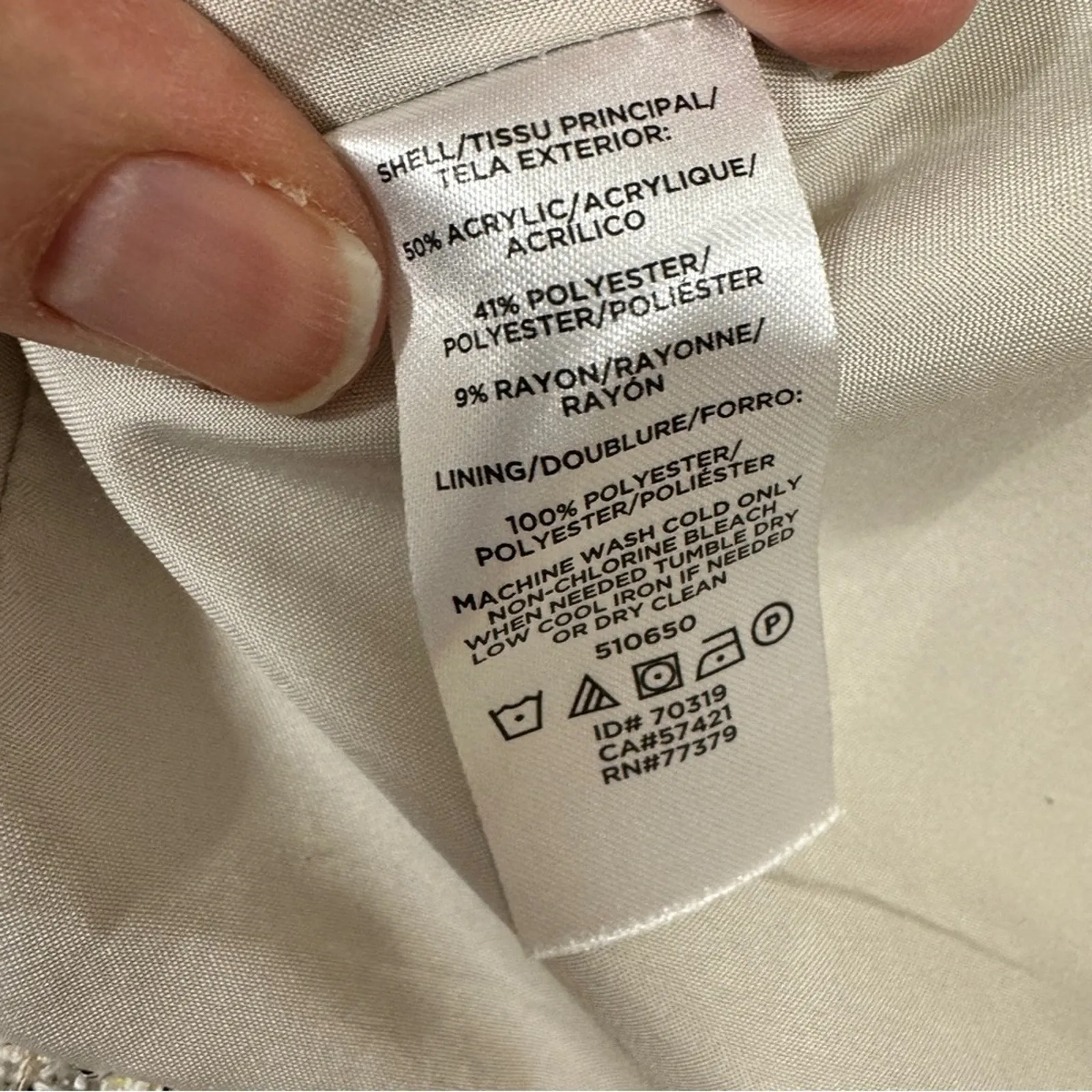 Ann Taylor Cream Tweed Fringe Blazer Jacket Womens 10 Preppy Classic Academia - Image 5