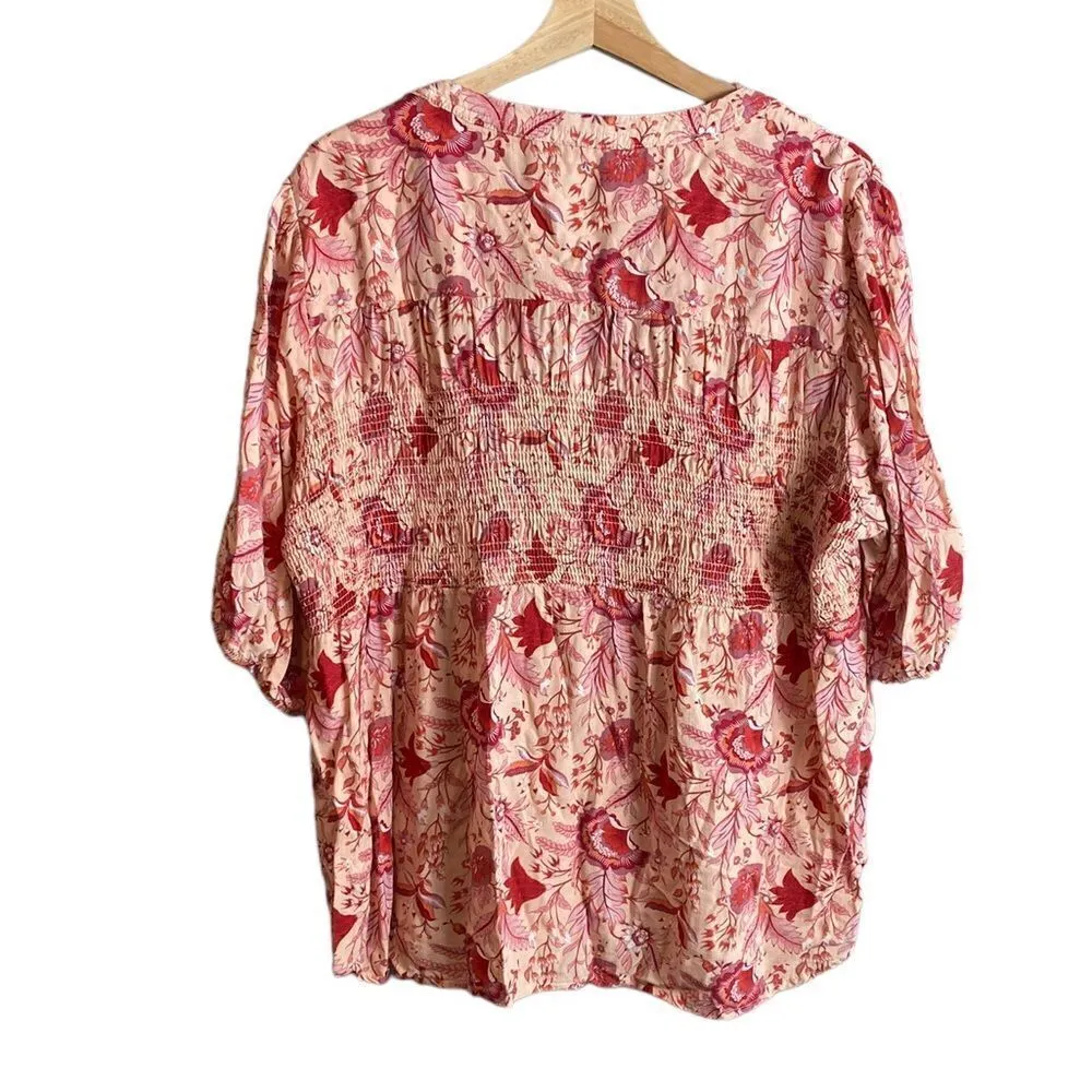 Knox rose smocked floral bohemian top - Image 3