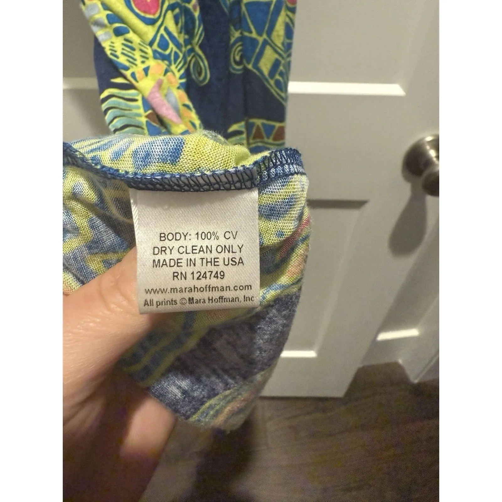 Mara Hoffman Printed Faux Wrap Dress Size XS Coverup Bright Colors - Image 5