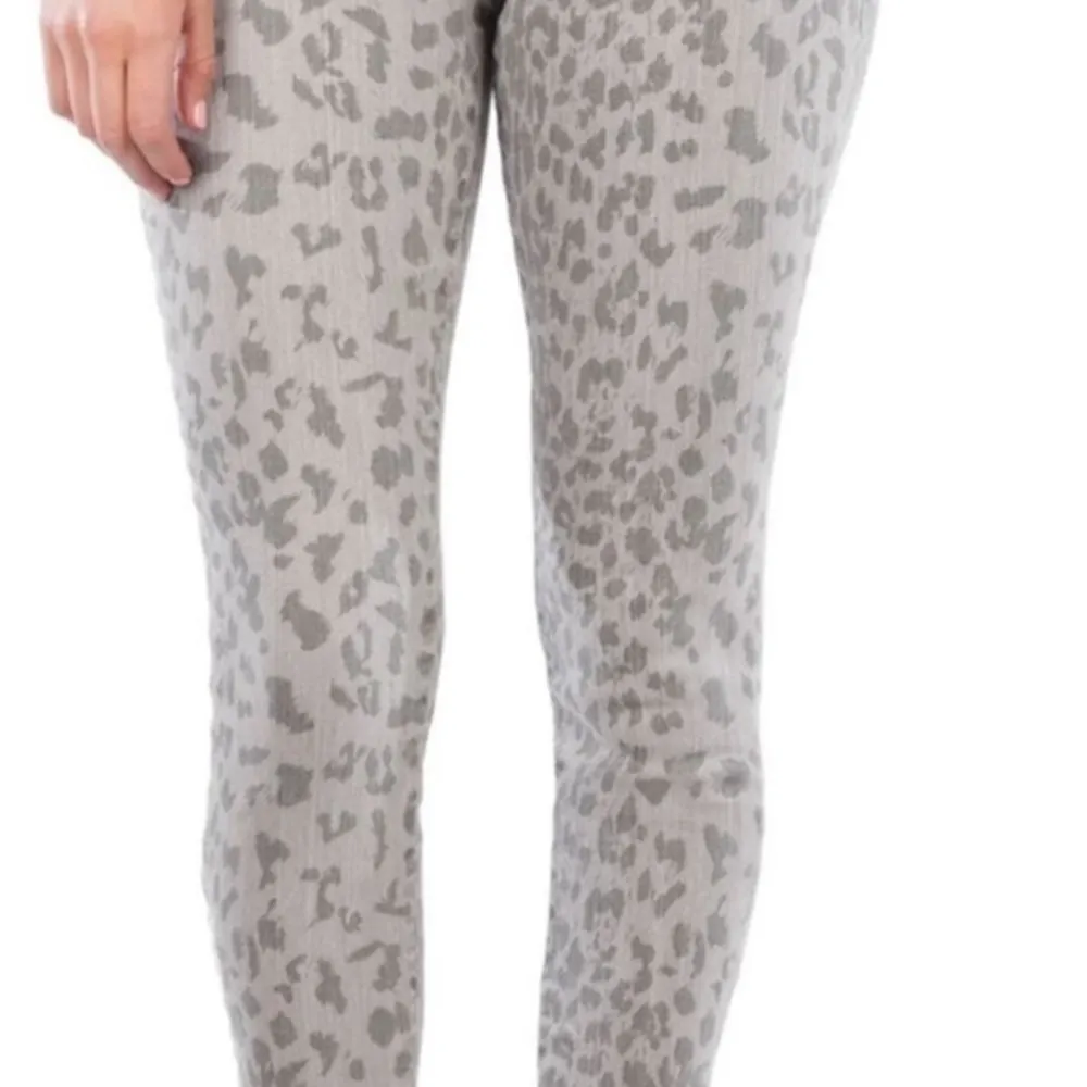 KUT FROM THE CLOTH High Rise Ankle Skinny Grey Charcoal Cutoff Leopard Jeans NWT - Image 6
