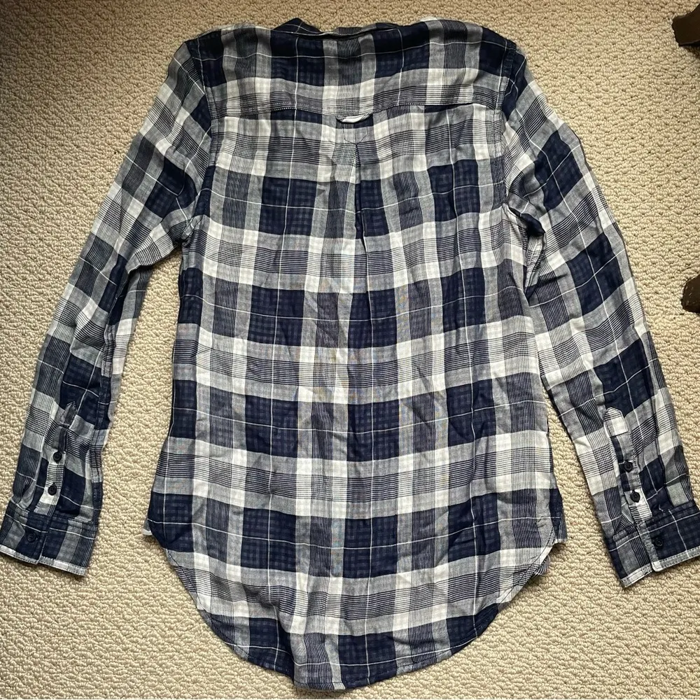 Westbound Soft Modal Knit Farmer Gingham Plaid Button Down Shirt Small - Image 4