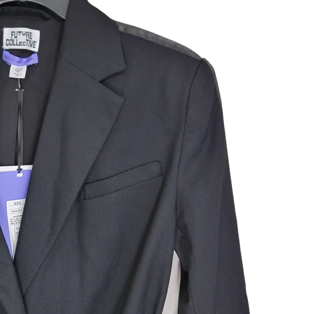 Future Collective Kahlana Barfield Brown NWT Oversized Black Blazer Size XXS - Image 4