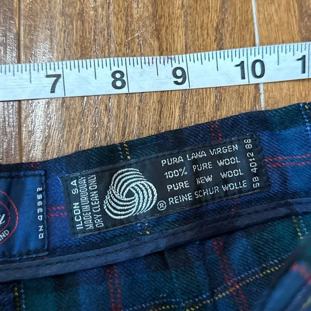 Allen Solly England Vintage 100% wool tartan trousers 8petite Blue Size 8 - Image 4