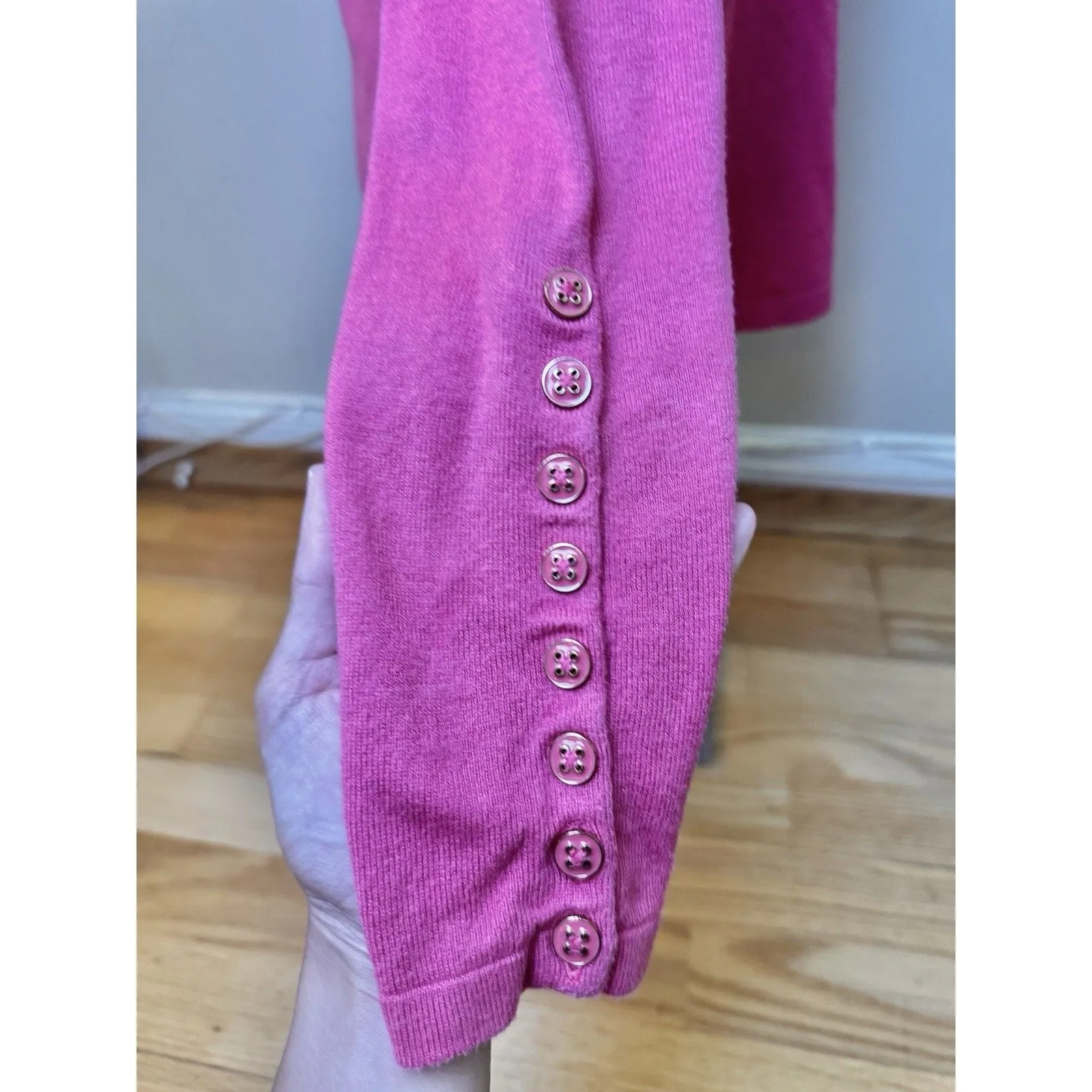 J. McLaughlin Women’s Crew Neck Long Sleeve Sweater Fuschia Pink Size S - Image 7