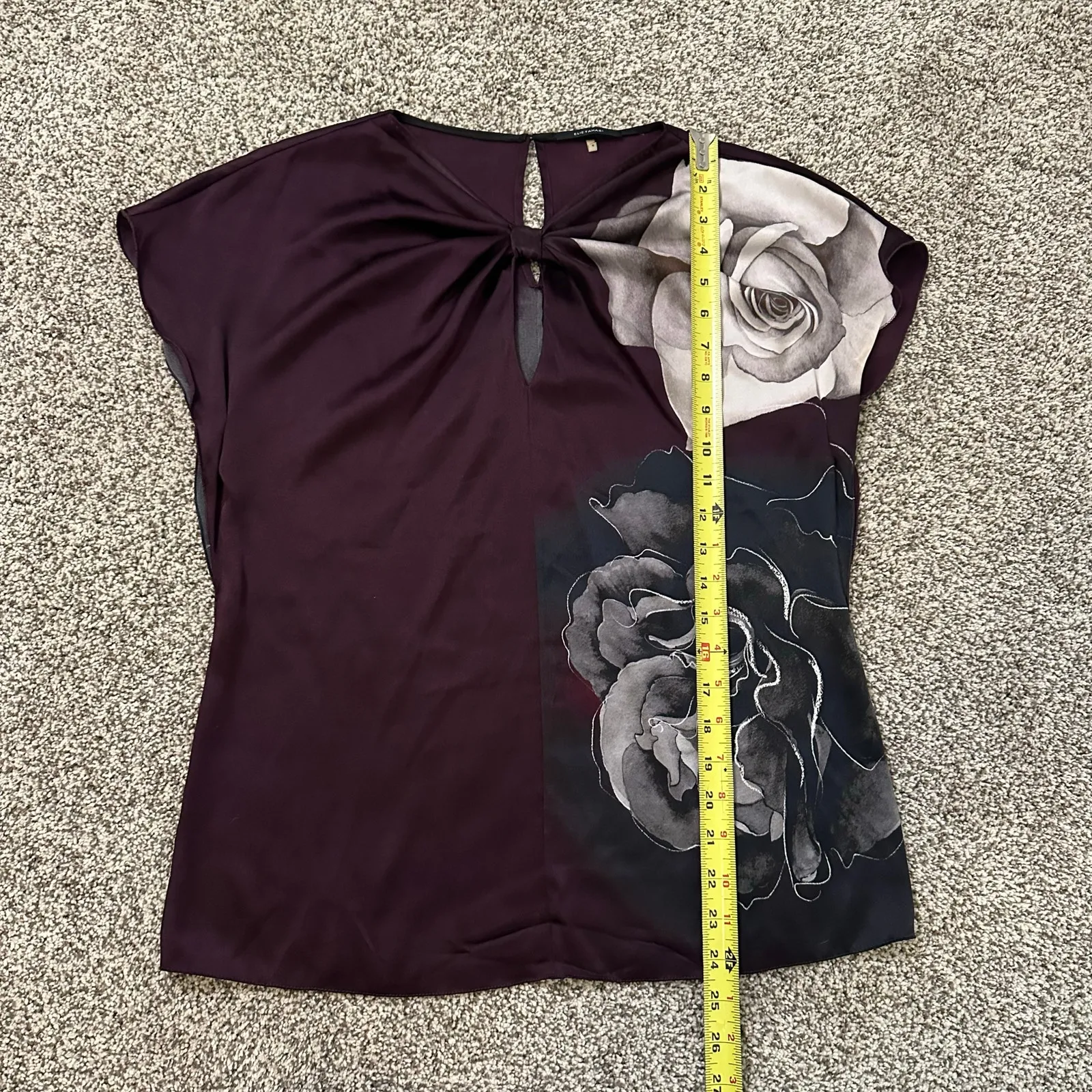 Elie Tahari purple, black & white silk sleeveless top size S - Image 10