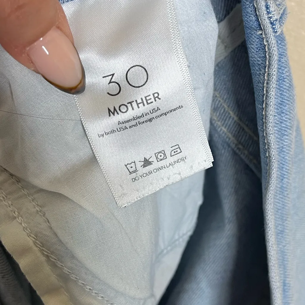 MOTHER High Waisted Tunnel Vision Sneak Sippin' Sweet Tea size 30 Blue - Image 9