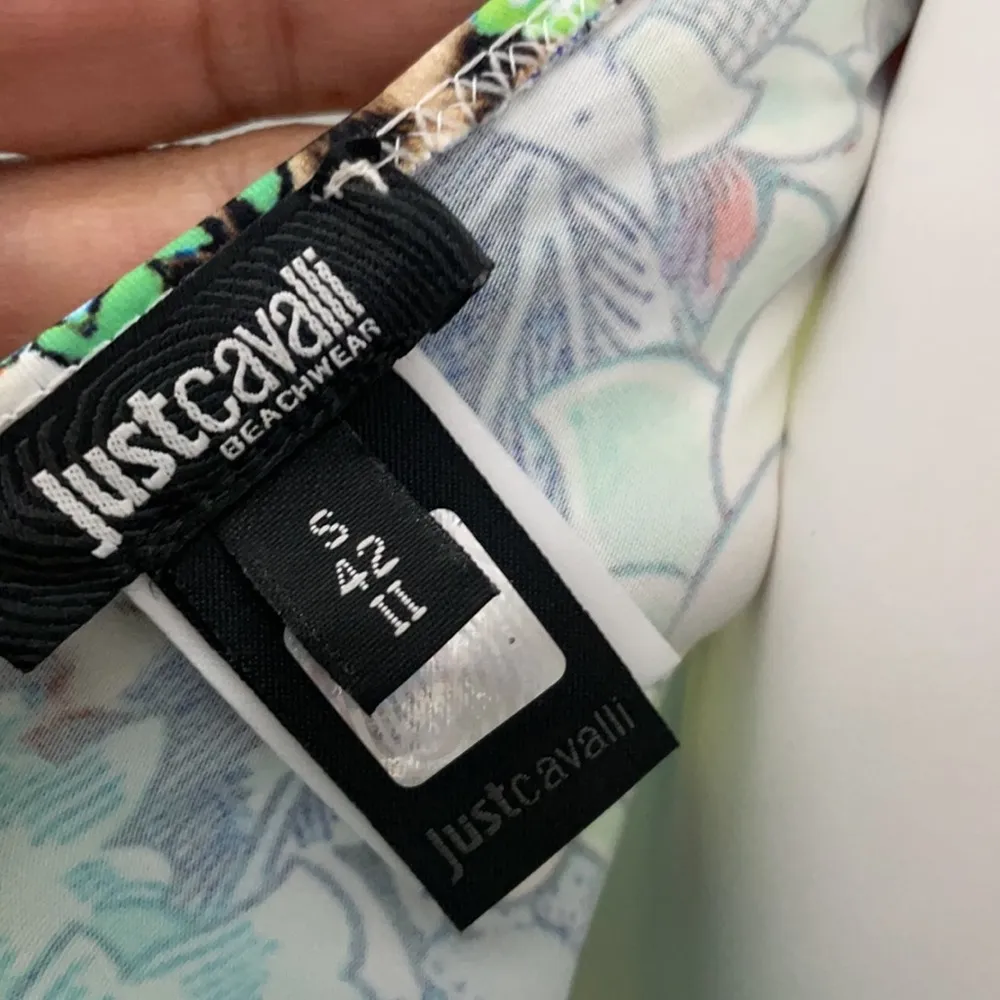 Just Cavalli ruffle leopard floral strapless dress - Image 7