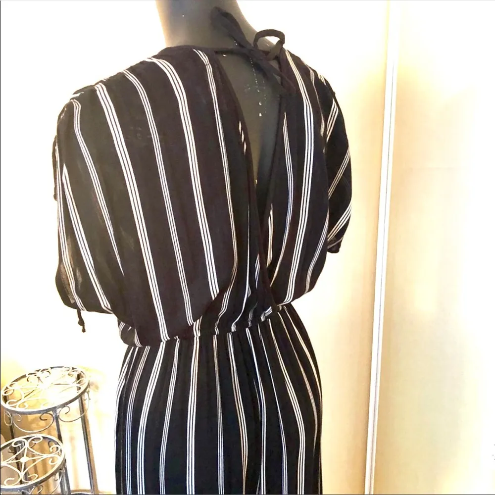 Band of Gypsies Black and White Stripe Jumpsuit - Image 4