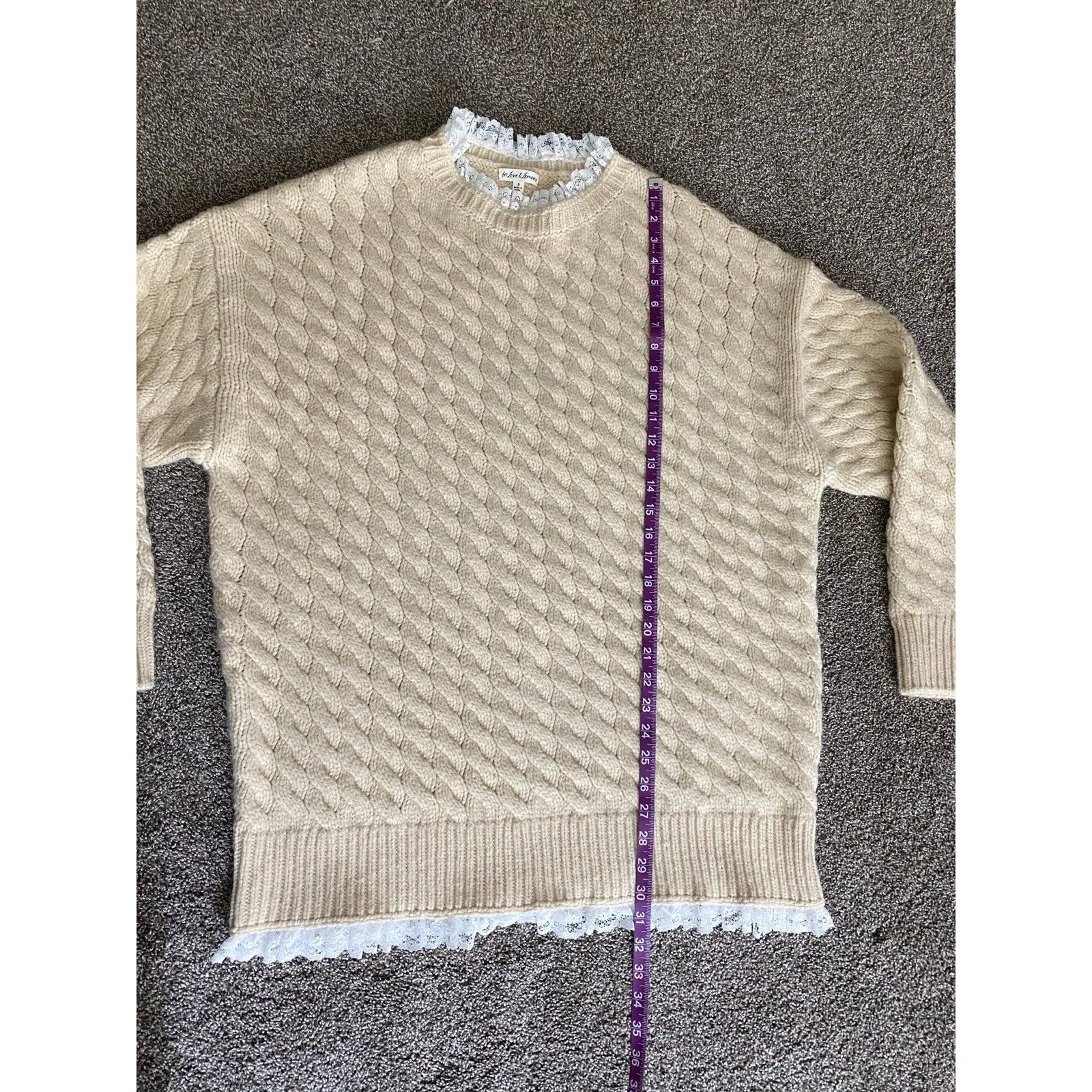 For Love & Lemons x Victoria’s Secret Milana Sweater in Ivory – Size Small - Image 5