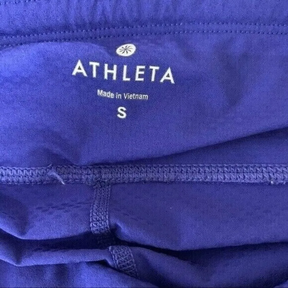 Athleta Dobby Be Free Capri Pants Small Blue Stretch Athletic Cropped - Image 6