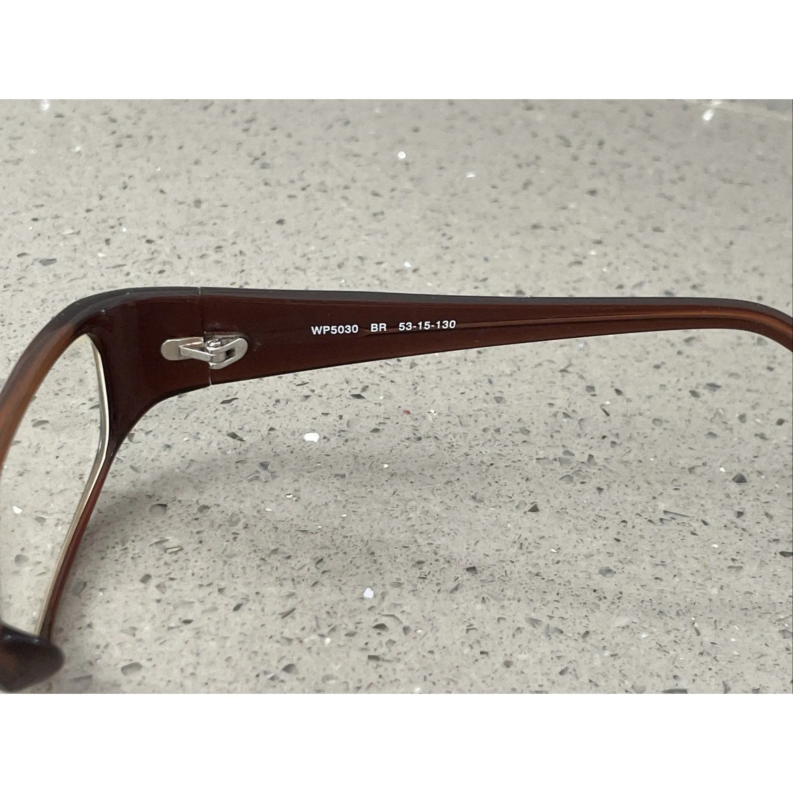 WP 5030 BR Eyeglasses Frames ONLY Brown Rectangular 53 - Image 4