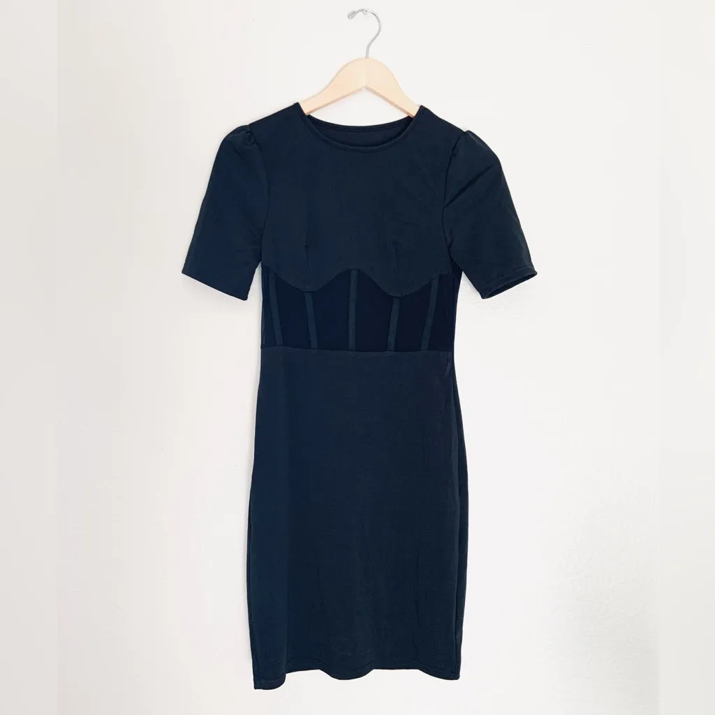 Yandy Elegant Black Mesh Panel Dress - Image 5