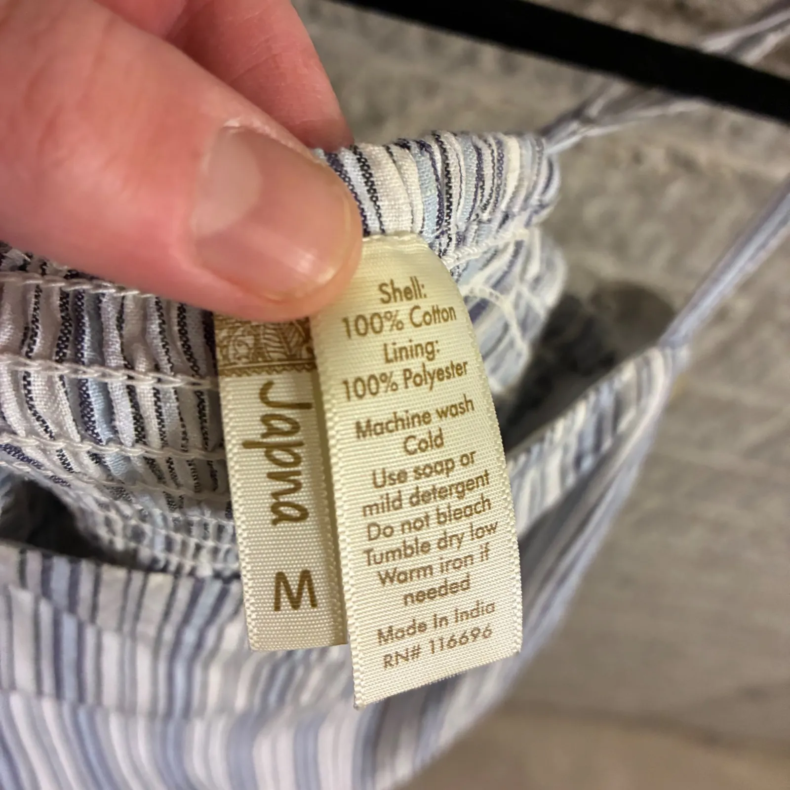 Japna Striped Button Detail Wide Leg Jumpsuit Women's Medium Linen Blend - Image 3