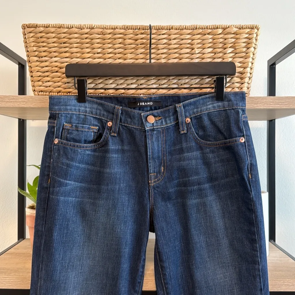 J Brand Mid-Rise Aidan Ringer Dark Wash Straight Leg Jeans, 27 - Image 3