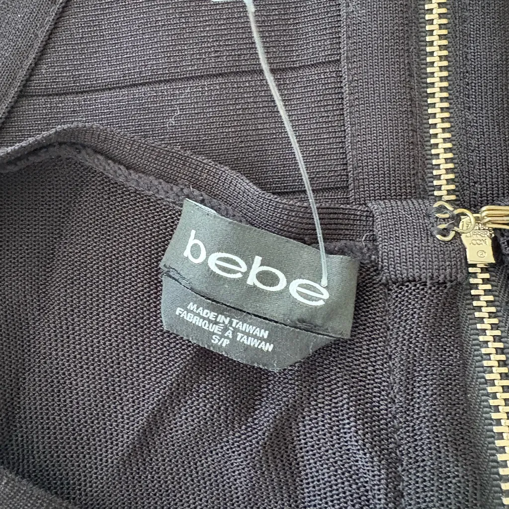 Y2K Bebe bandage top with mesh details on top, cropped top with zipper - Image 3