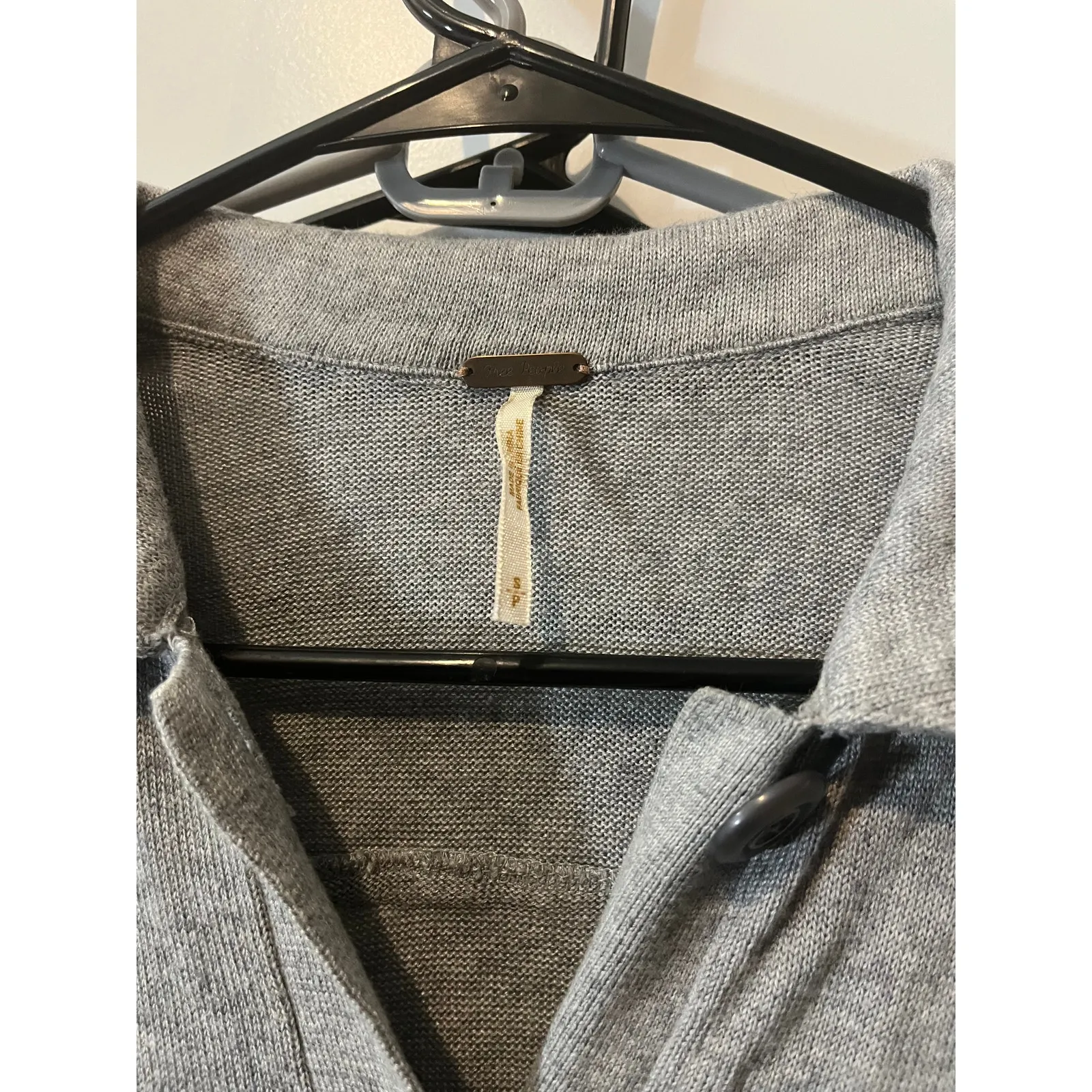 Free People Utility Sweater Dress‎ Jacket Long Cardigan Coat S Gray Button Down - Image 3