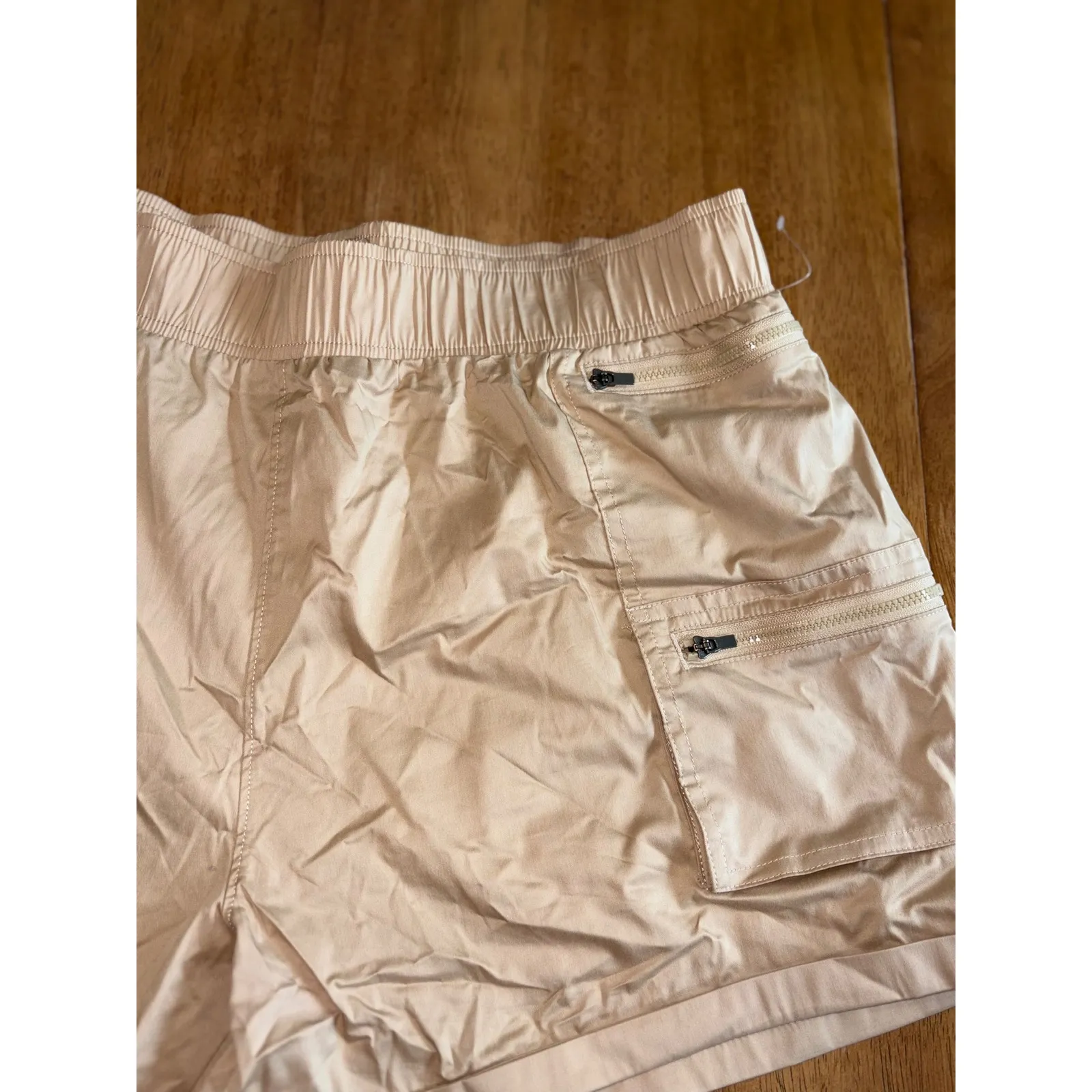 Mondetta Outdoor Project Cargo Shorts Pockets Elastic Waist Activewear L‎ Tan Size L - Image 6