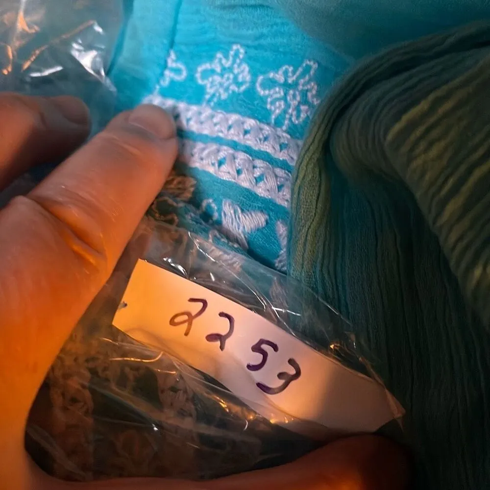 Collections ECT. Size XL 100% cotton crinkle gauze tunic/dress Blue - Image 6