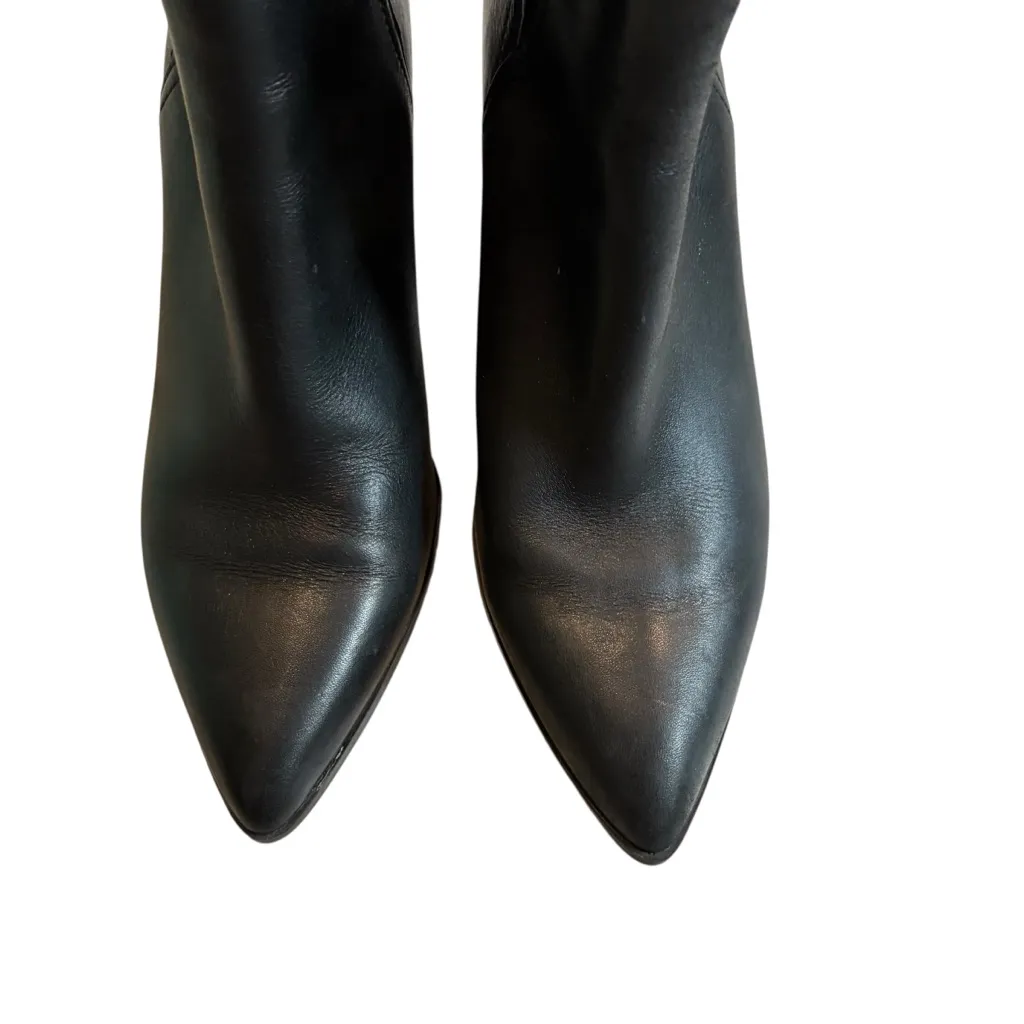 Steve Madden Darci Black Leather Pointed Toe Ankle Boots, Sz 8 - Image 3