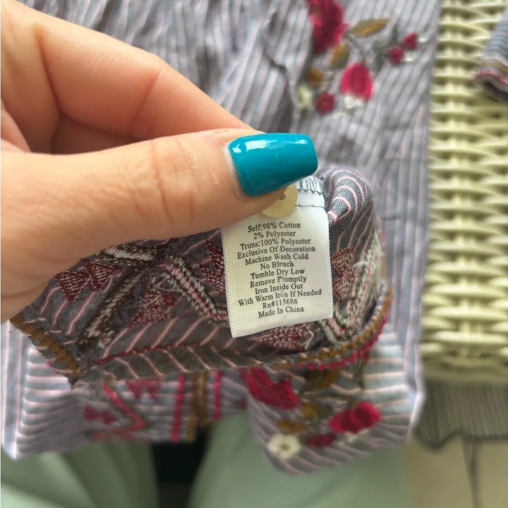 Johnny‎ Was 3J Workshop Embroidered Floral Dress small boho artisan hippie chic - Image 10