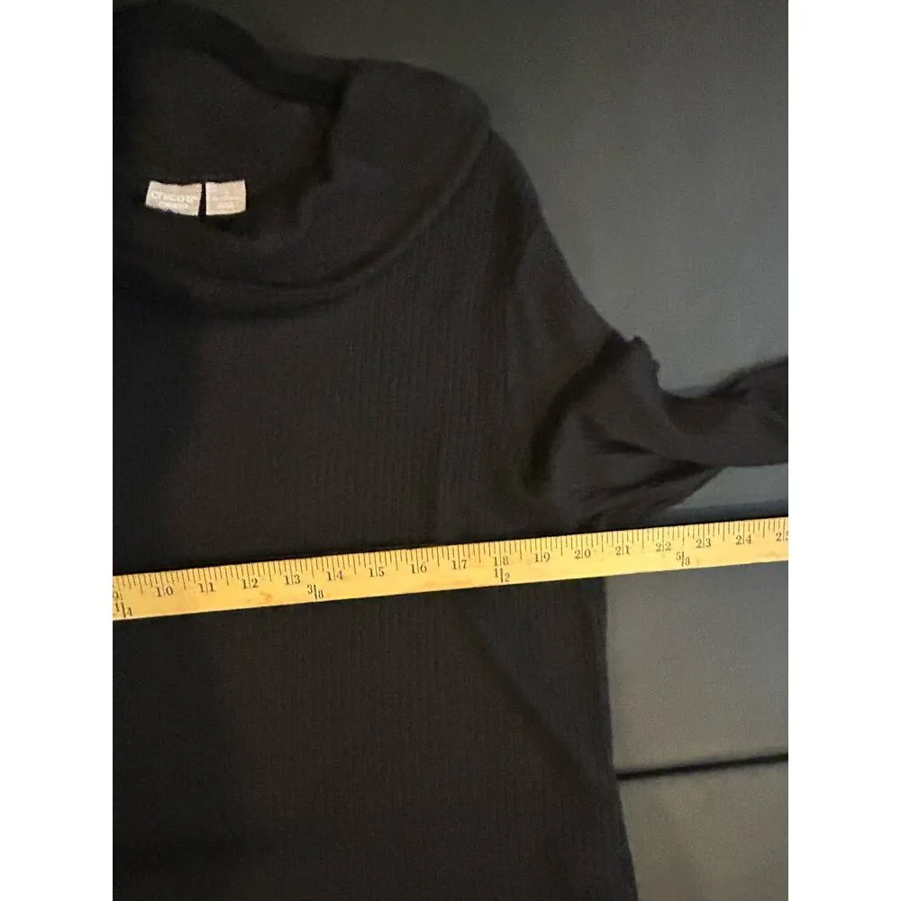 Chico’s Zenergy Size 2 US 12-14 Black Boatneck Ribbed Tunic Sweater - Image 9