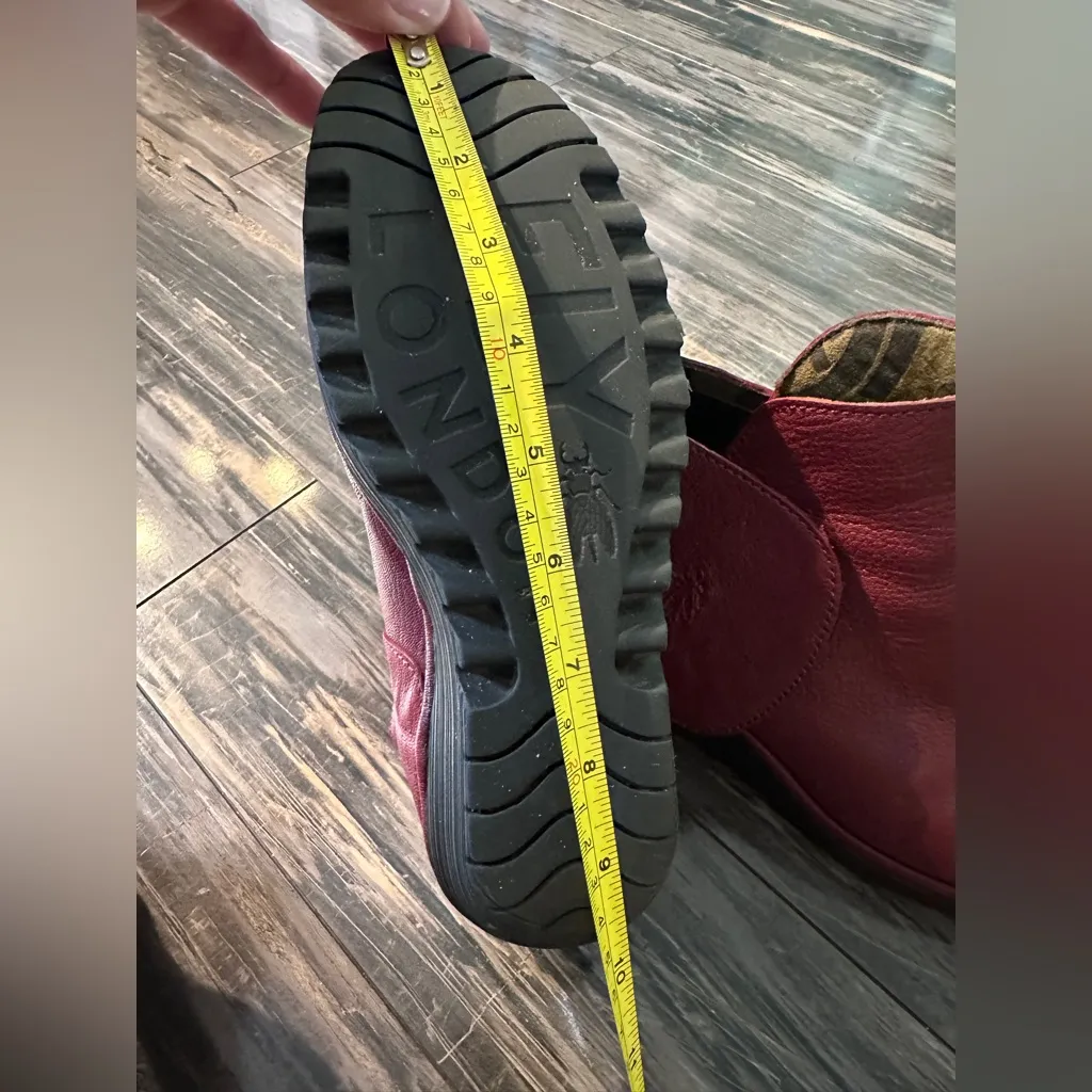 Fly London Yogi Red Leather Strap Wedge Ankle Boots Bootie Women‎ Sz 9.5 US - Image 9