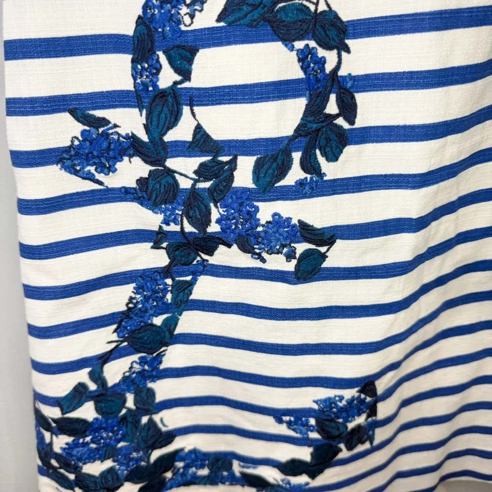 Boden Nautical Skirt US 6R A Line Anchor Striped Pure Cotton blue White Boats Size 6 - Image 3