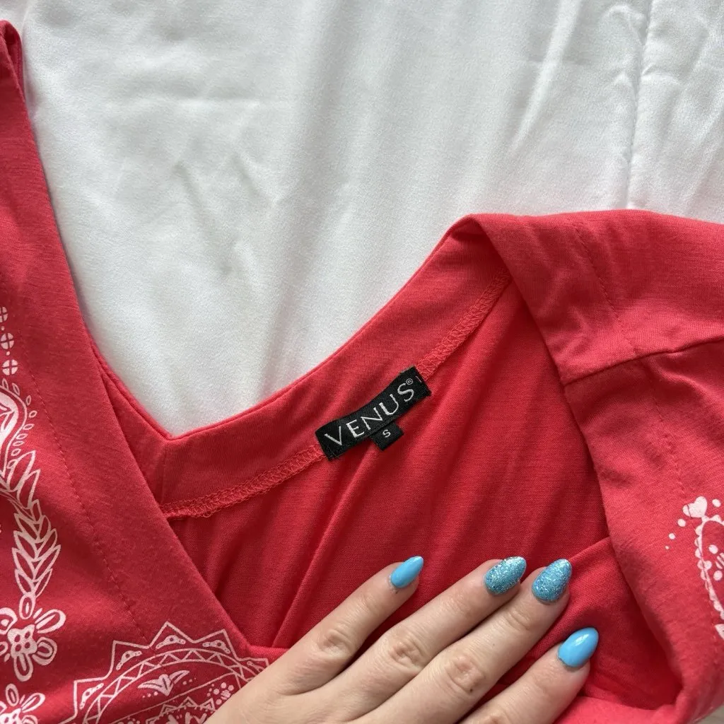 Vintage 90s Y2K Womens Small Pink Geometric Midi Dress Coquette Dainty Romantic - Image 6