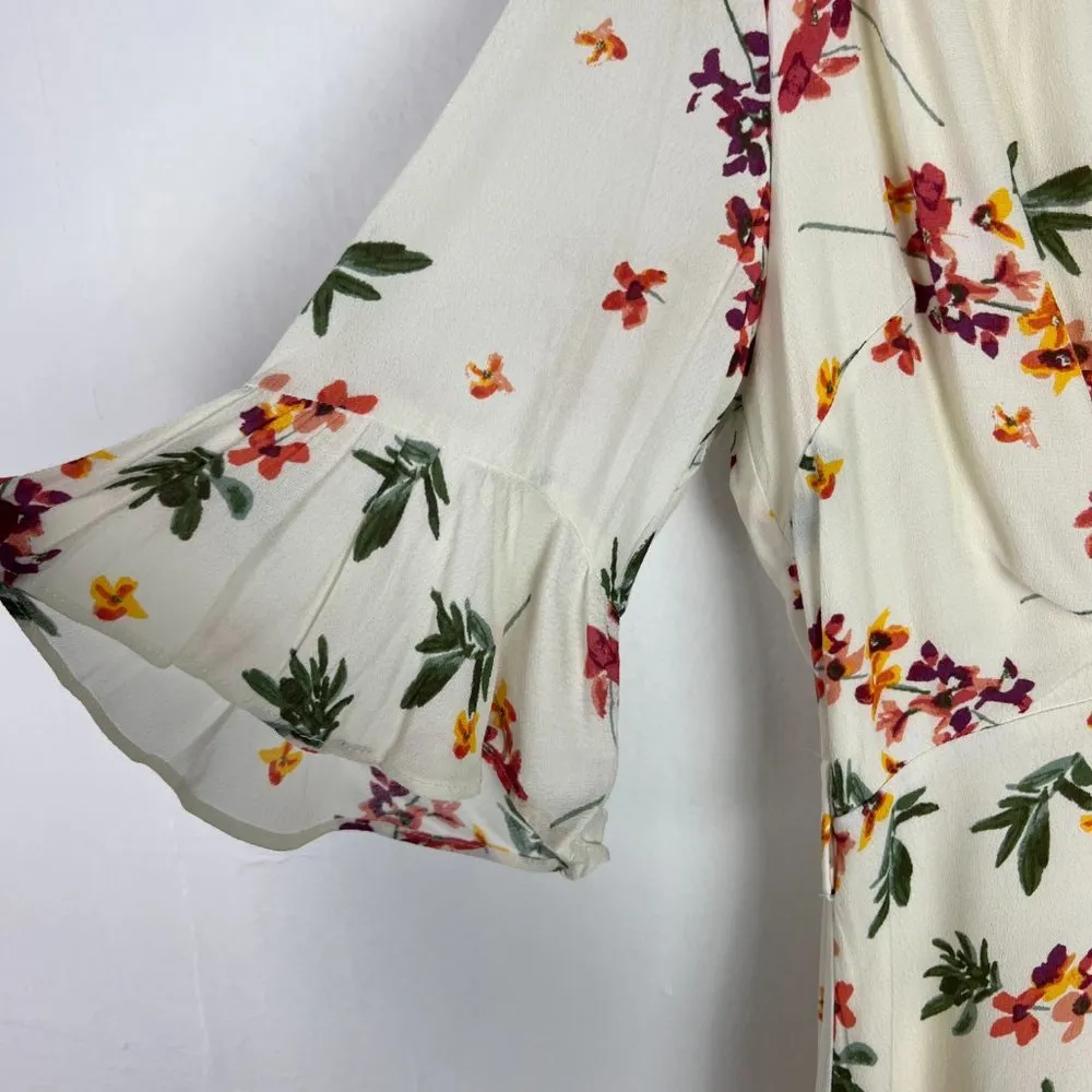NWT Lost + Wander Regina Floral Wrap Minidress Creme Multi Size Large L EUC D212 - Image 5