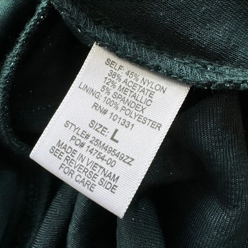 Charlotte Russe Green Shimmer Long Sleeve Midi Dress Size Large - Image 7