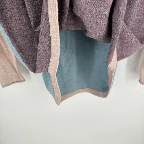 Smartwool‎ Shadow Pine Colorblock Crew Sweater Size Medium Purple Blue - Image 8