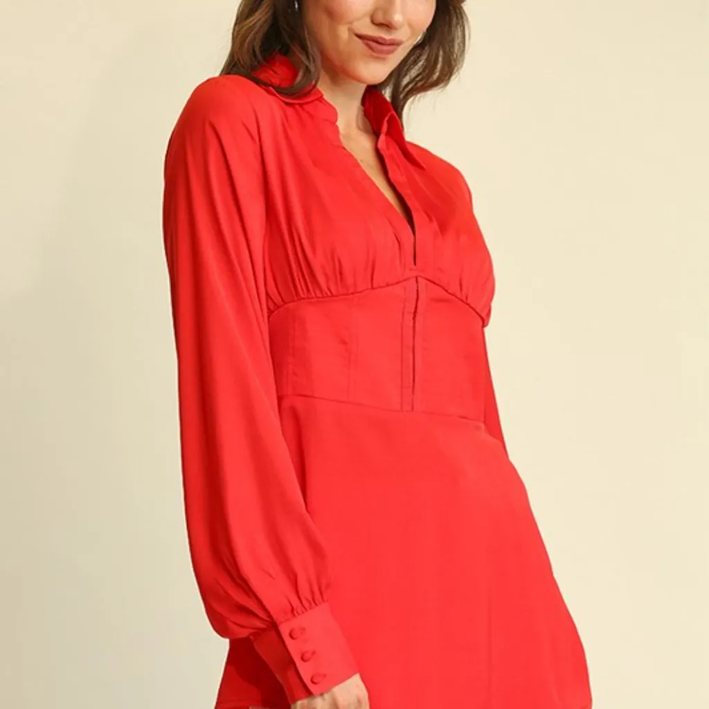 33.‎ Scarlet Red Corset Top - Image 2