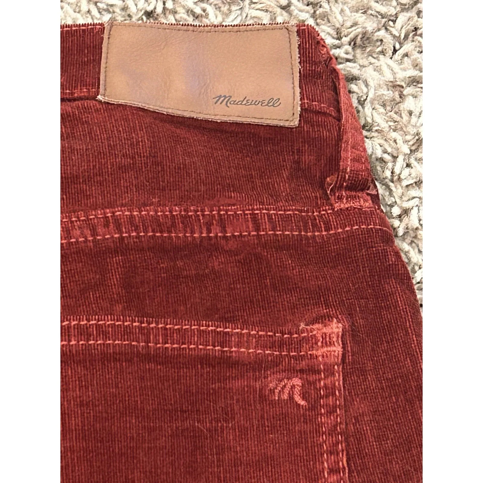 Madewell Corduroy Pants 27T Burgundy Corduroy High-Rise Skinny Pants Modern Chic - Image 7