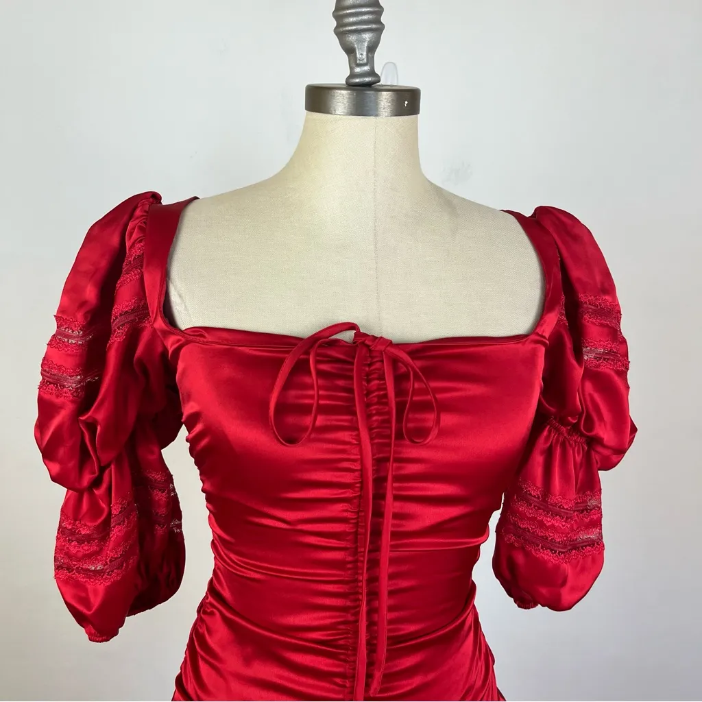 The Collection by Reformation Winchester Top in Cherry - Image 4