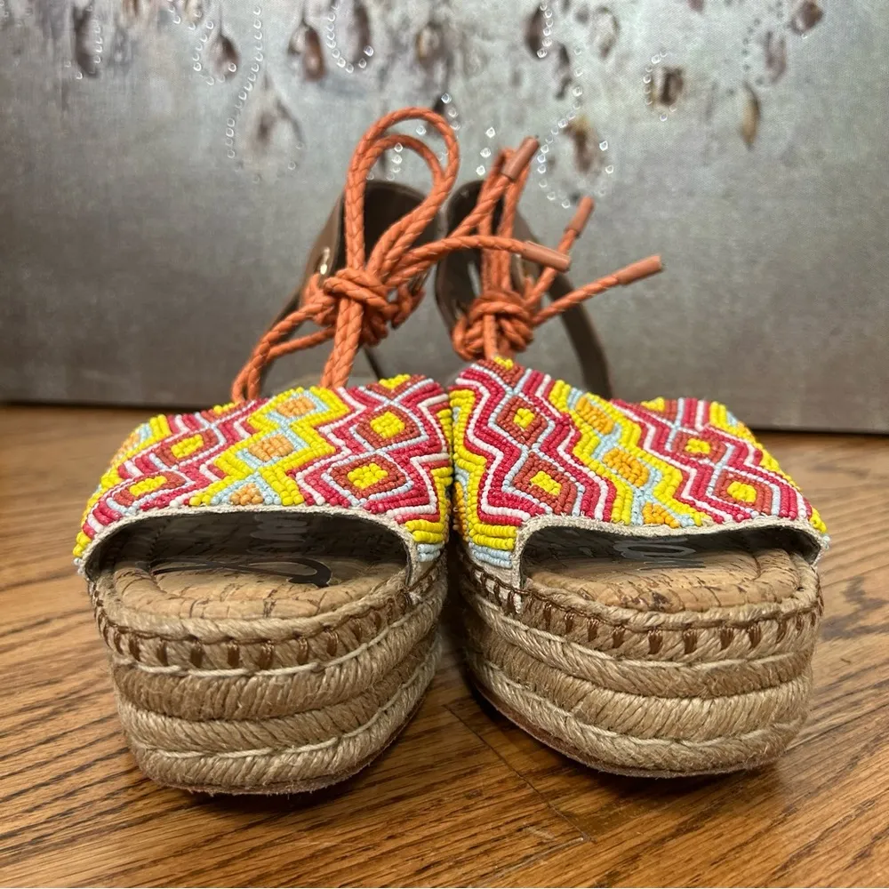 Sam Edelman | Neera Beaded Platform Espadrille Sandals Size 8.5 - Image 3