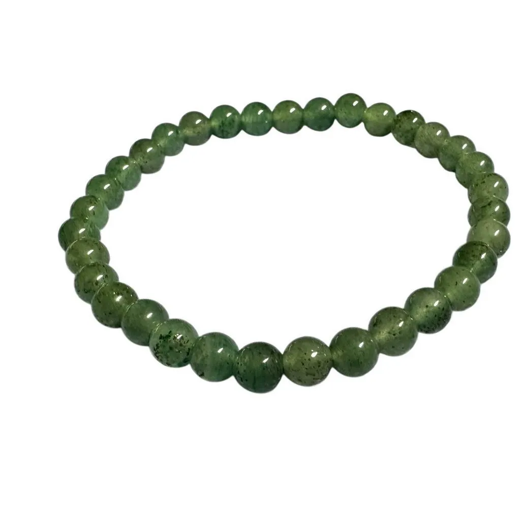 Chlorite Phantom Quartz Bead Bracelet – Garden Quartz Green - Image 2