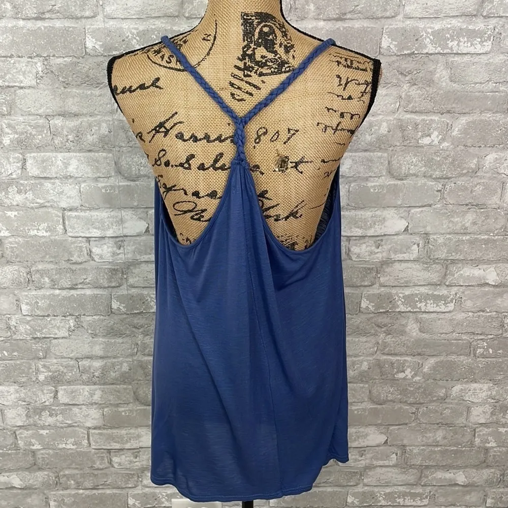 Fullah Sugah Rope Racerback Tank Top Blue Size M - Image 3