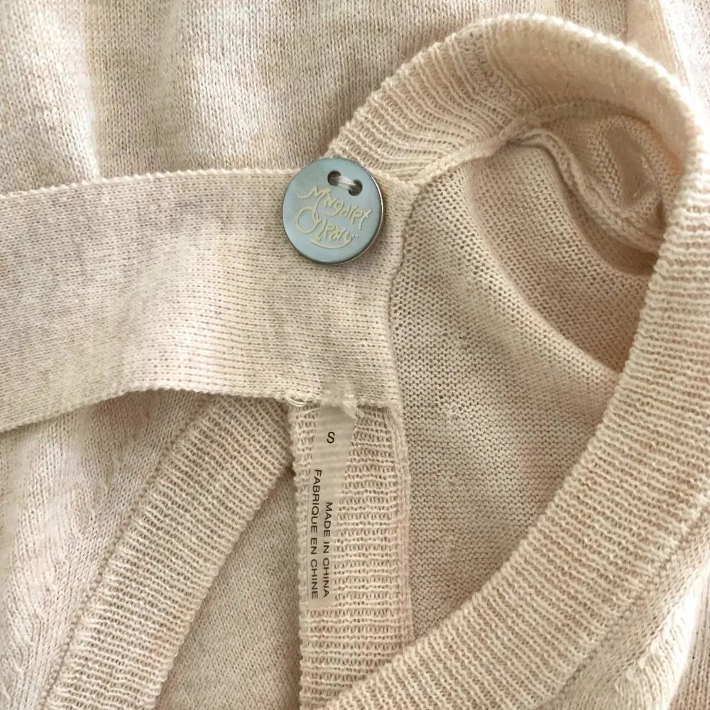 Margaret O'Leary Cotton Cashmere Open-Back Sweater in Oatmeal Size S - Image 3