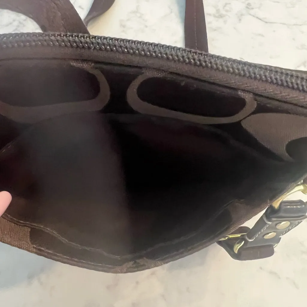 Coach Crossbody Rambler Bag Purse Brown Handbag Classic Beauty 8.5" X 7.5" EUC - Image 5