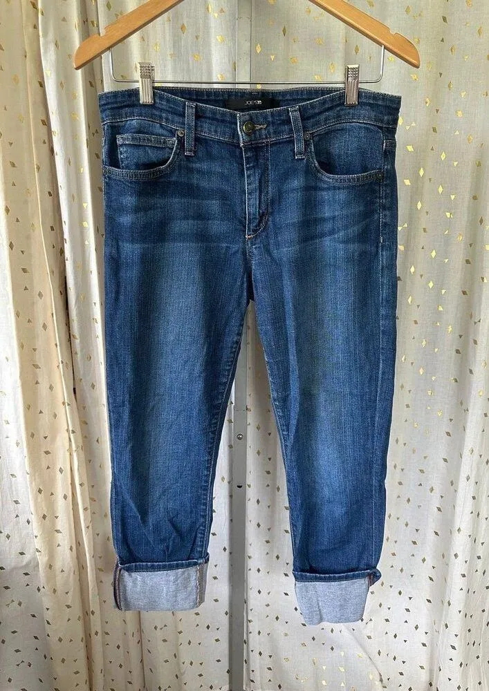 Joe's Jeans Maven Medium Wash Rolled Cuff Best Friend Crop Denim Jeans 30 - Image 2