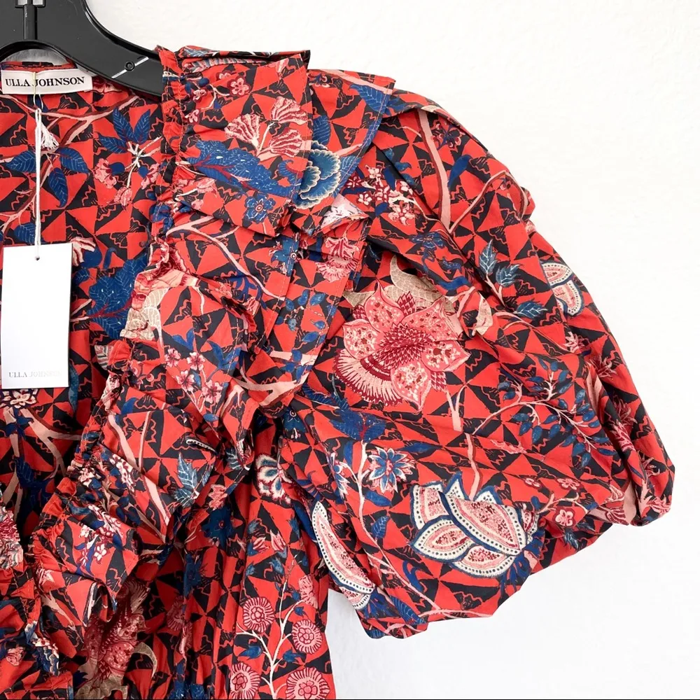 Ulla Johnson Maude Mini Wrap Dress in Hibiscus - Image 6