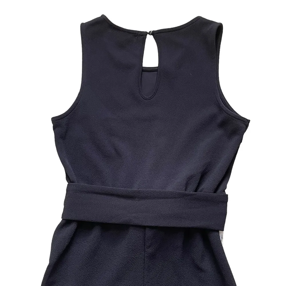 Derek Heart Black Jumpsuit Women’s Size M Side White Stripe Belted Sleeves - Image 7