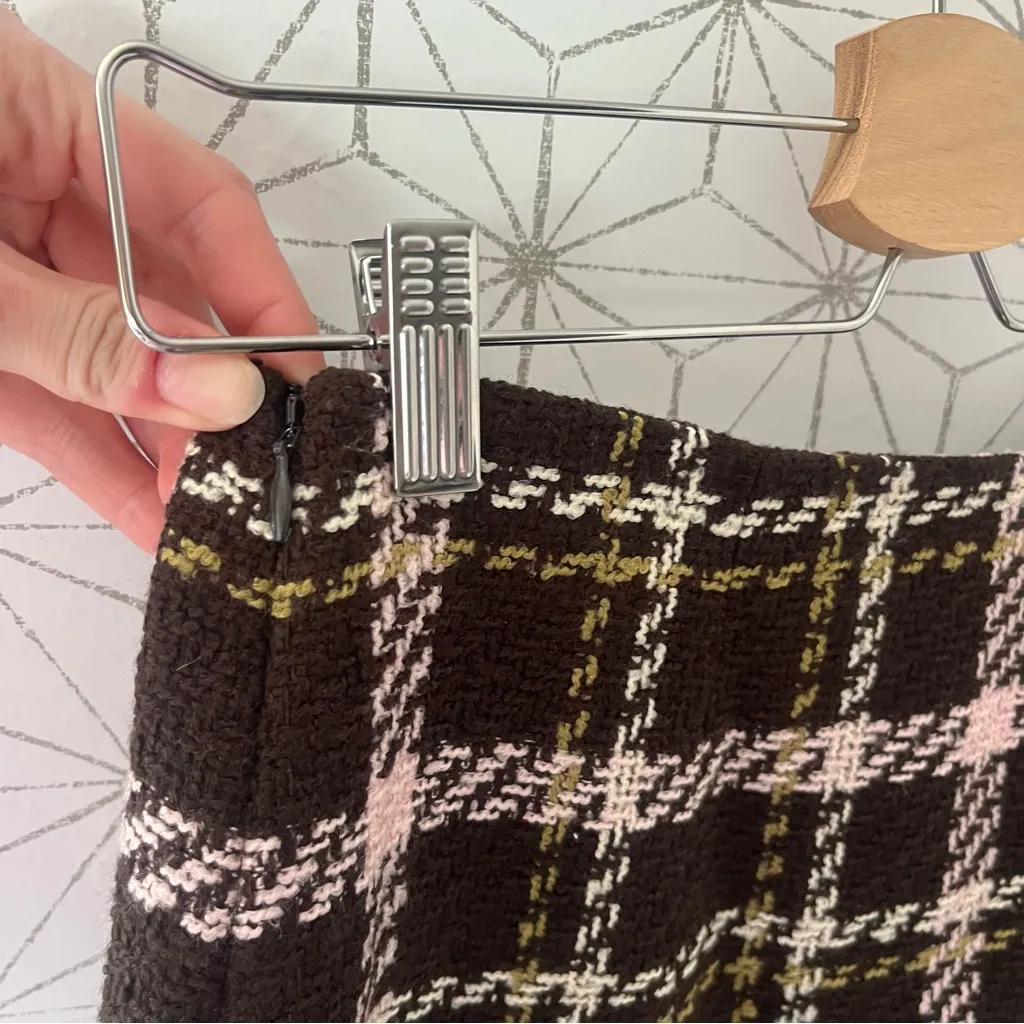 Favorite Daughter The First Wife Mini Skirt in Chocolate Plaid Brown Size 4 - Image 9