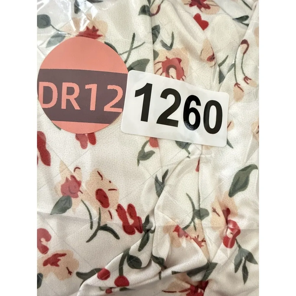 Romwe women mini dress cherry girl ditsy floral ruched ruffle hem romantic S (4) - Image 12