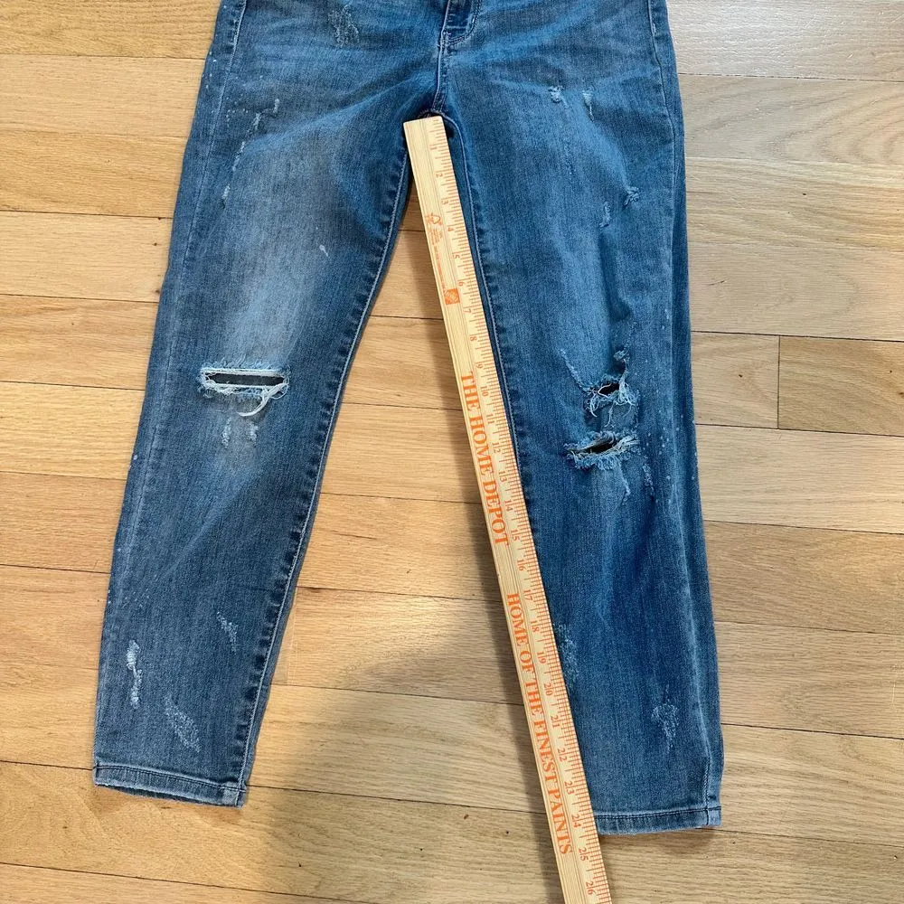 Judy Blue Distressed Blue‎ Denim Jeans Relaxed Fit Size 11 30 JB8273MD - Image 2