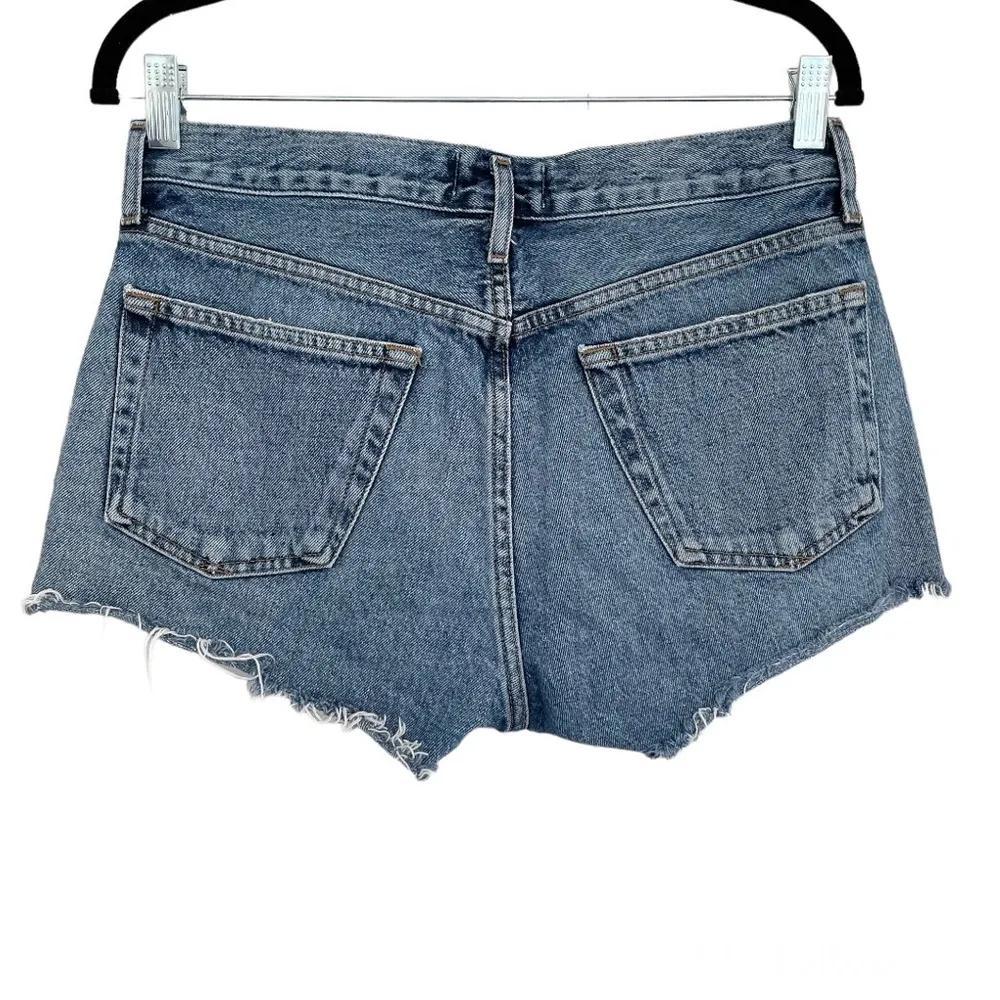 Agolde Parker Vintage Cut Off Jean Shorts Sz 27 Button Fly Medium Wash - Image 3