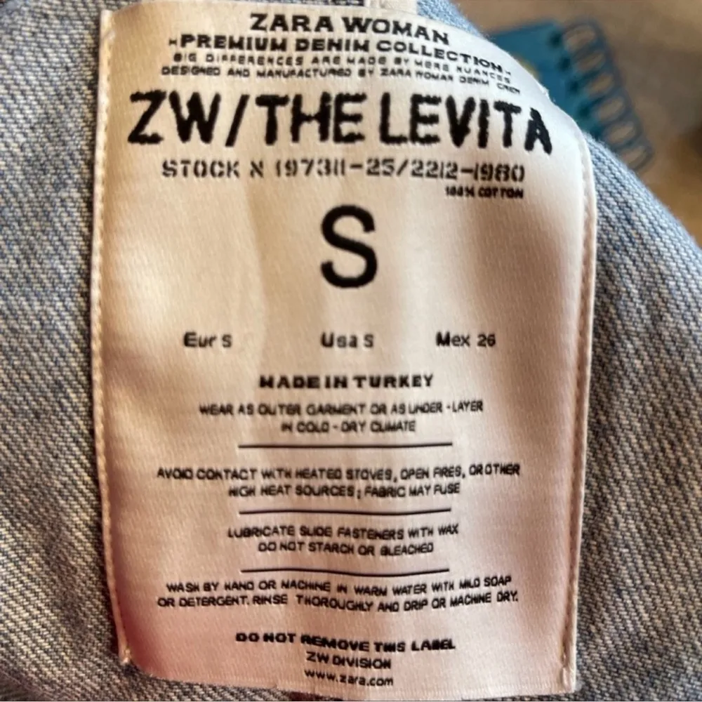 Zara The Levita Long Line Denim Button Front Jacket Size Small - Image 4