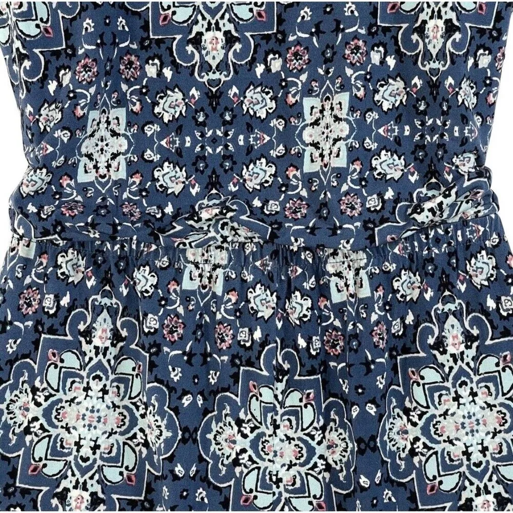 Style & Co Medium Jumpsuit Floral Surplice V-Neck Dolman Sleeve Stretch Multi - Image 6